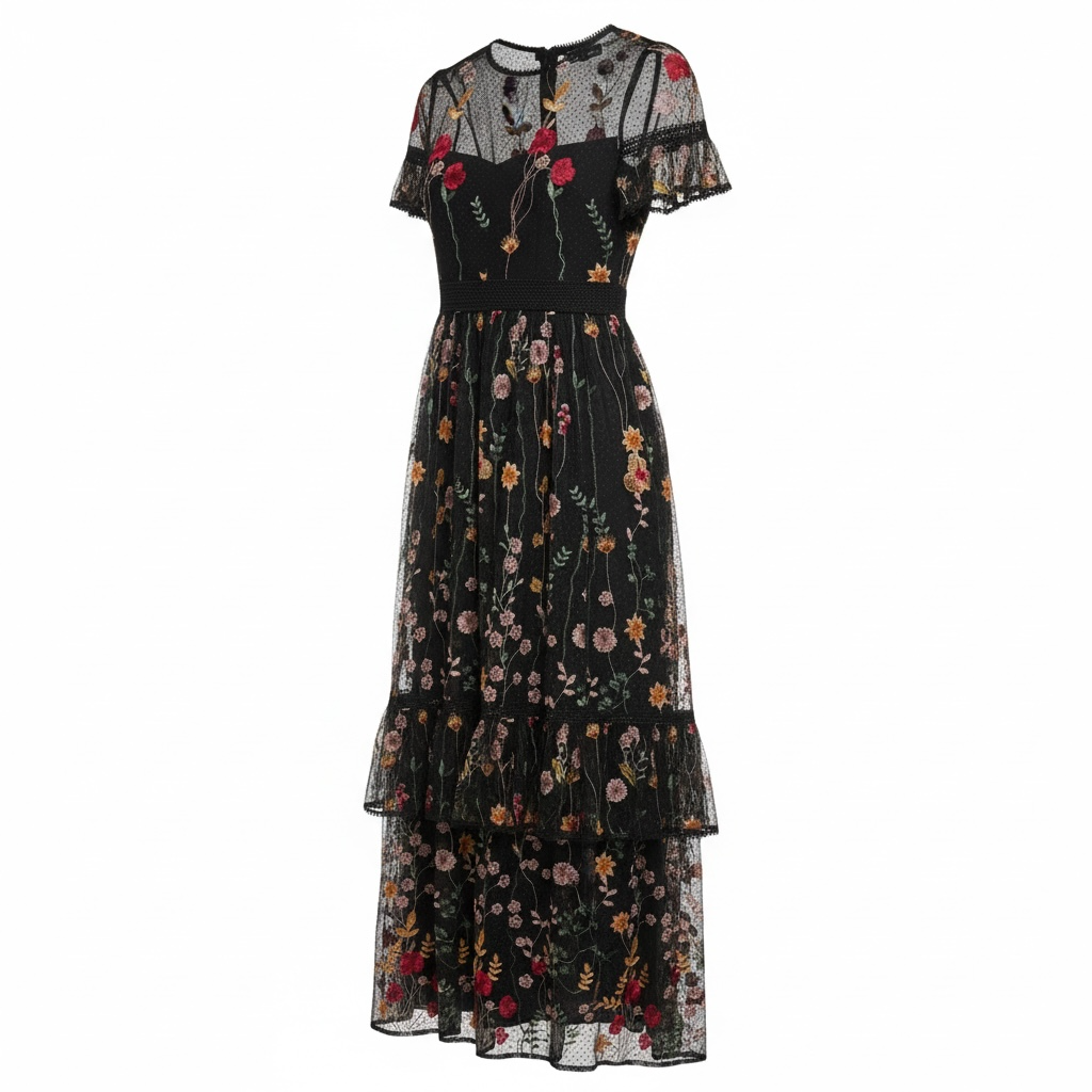 Floral Tulle dress-boutique