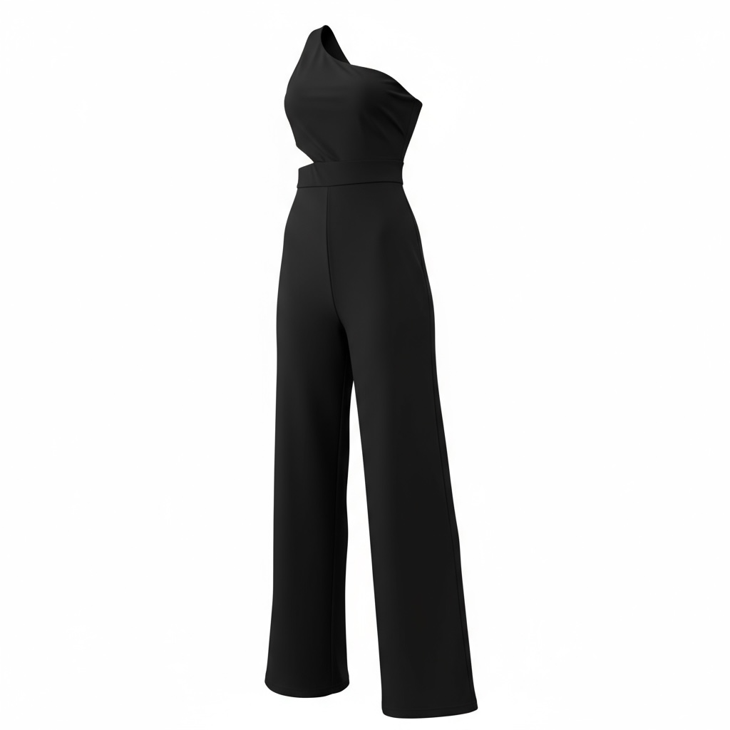 Black one shoulder jumpsuit- 2 Saints