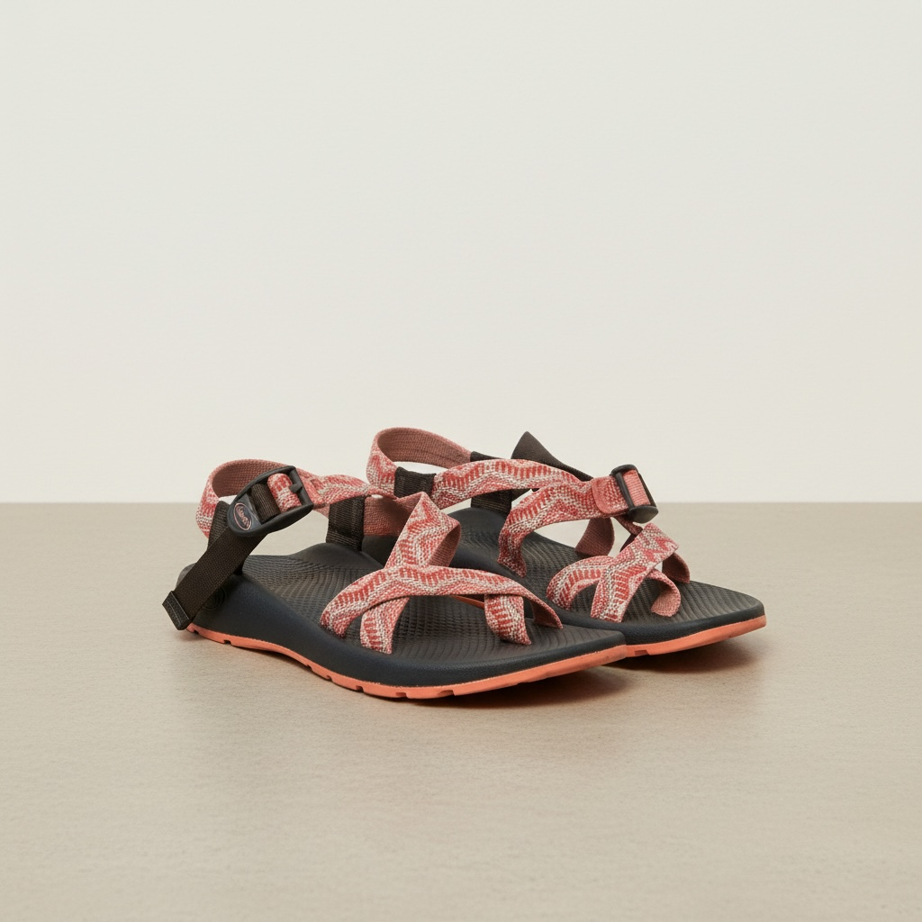 Orange and White Chacos