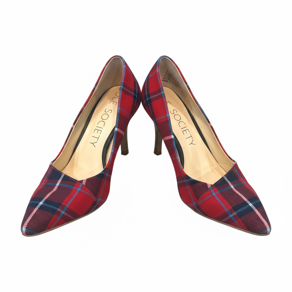 Plaid kitten heels by Sole Society