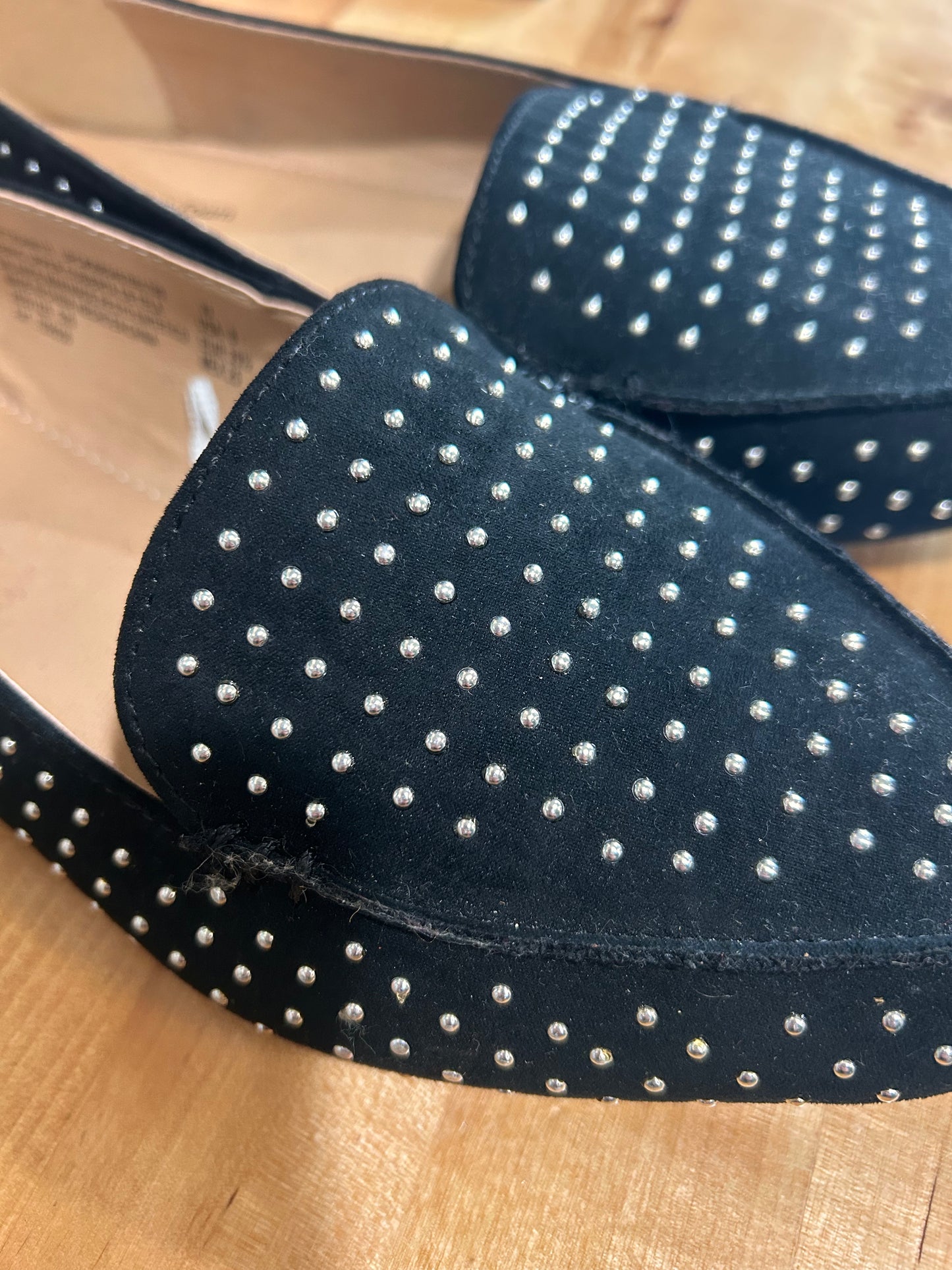 Black Studded Flats-Unbranded