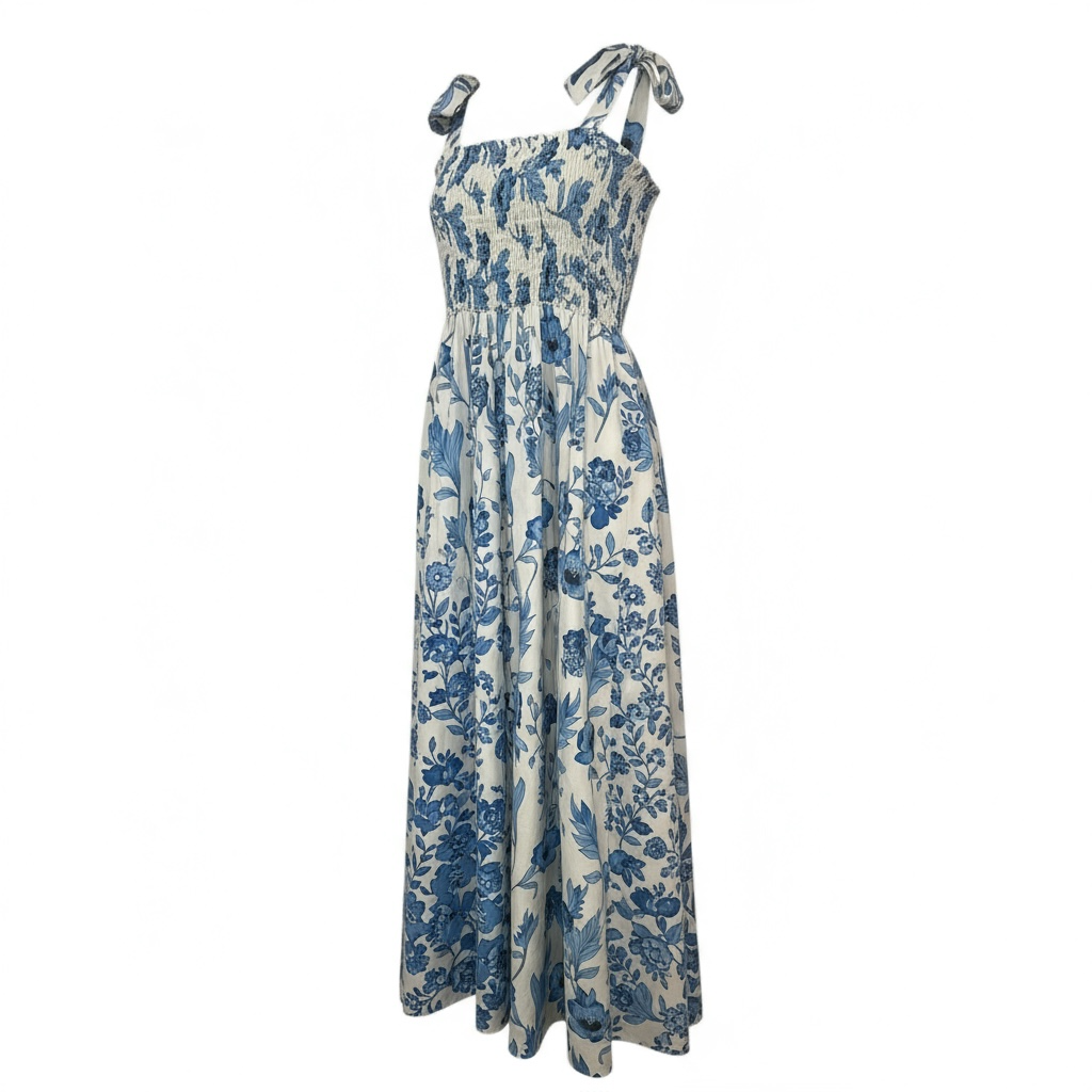 Blue and white floral dress- Brand