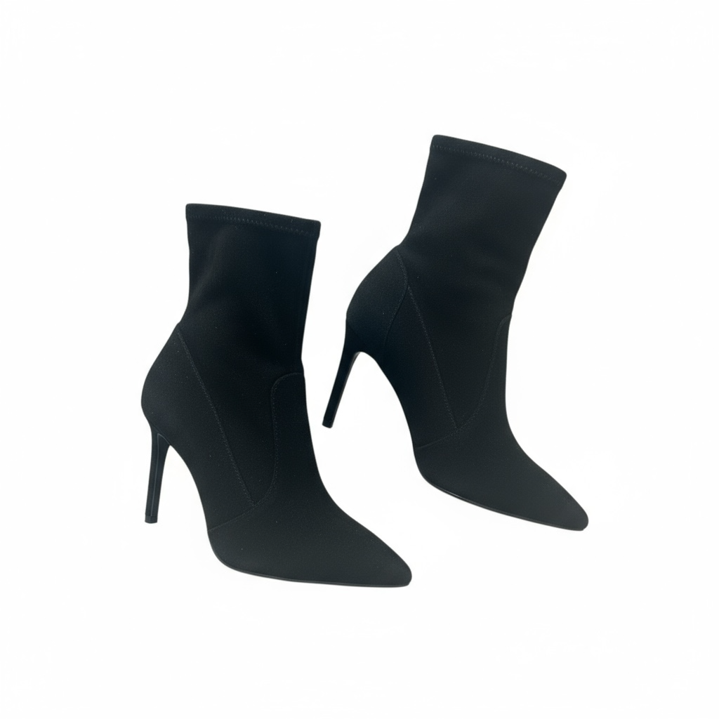 Black Faux Suede High Heel Boots-Express