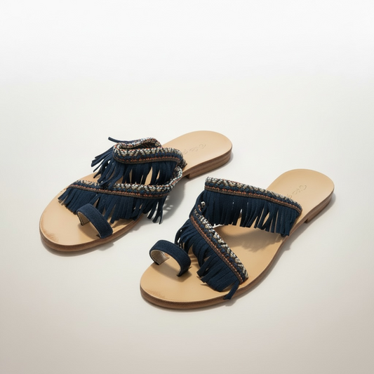 Fringe flip flops-Unbranded