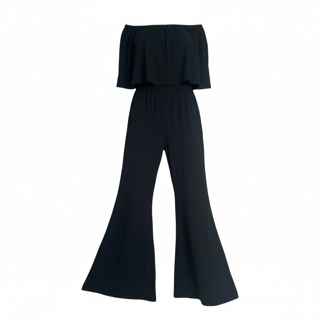 Black strapless jumpsuit