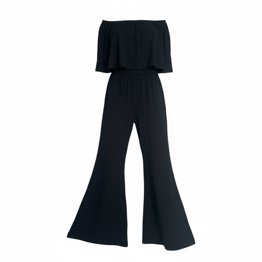 Black strapless jumpsuit