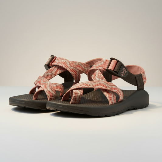 Orange and White Chacos