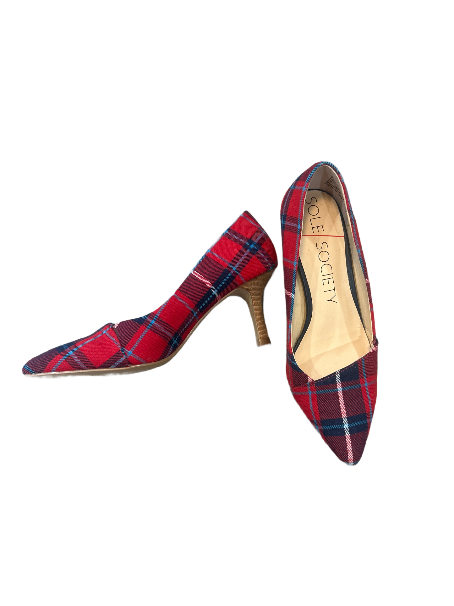Plaid kitten heels by Sole Society