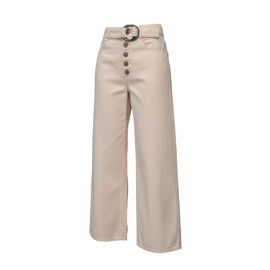 High Waisted Wide Leg Cropped Pants-Rejina Pyo