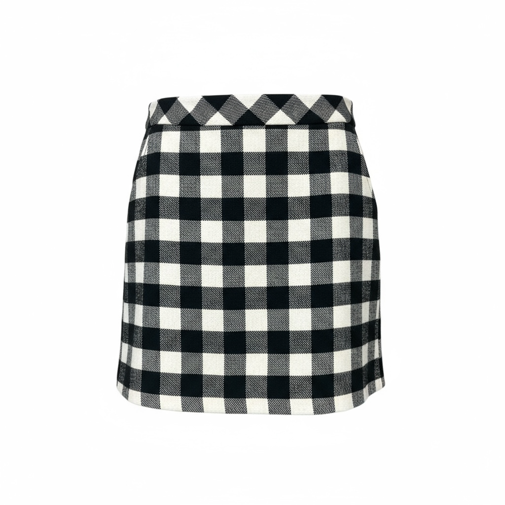 Black and White Plaid Mini Skirt by Joe Boxer