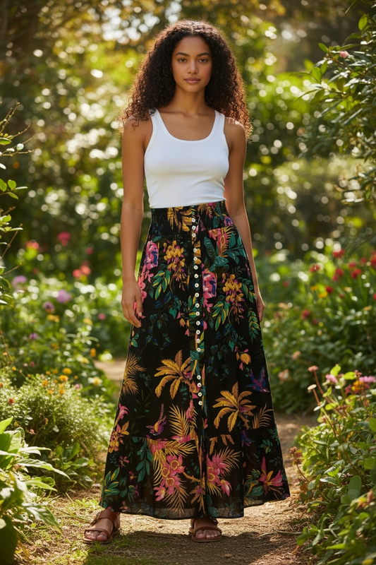 Floral Maxi Skirt by Cynthai Rowley
