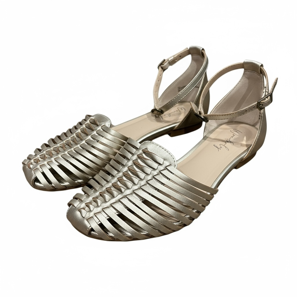 Gold and Silver Strappy Sandals-Wonderly